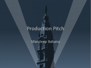 Production Pitch Mandeep Baliana Production MediaDeliveryDeadline The media