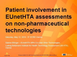 Patient involvement in EUnet HTA assessments on nonpharmaceutical