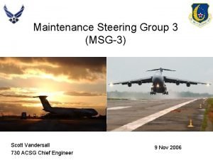 Maintenance steering group