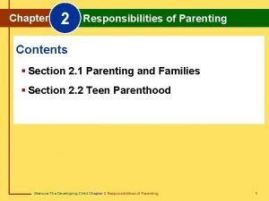 2 Chapter 2 Responsibilities of Parenting Chapter Responsibilities