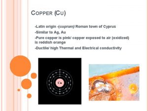 Copper in latin