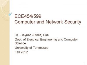ECE 454599 Computer and Network Security Dr Jinyuan