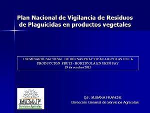 Plan Nacional de Vigilancia de Residuos de Plaguicidas