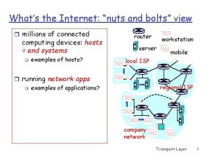 What’s the internet: “nuts and bolts” view
