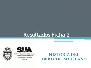 Resultados Ficha 2 HISTORIA DEL DERECHO MEXICANO Resumen
