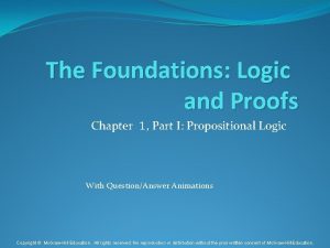 The foundations logic and proofs