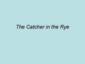 The Catcher in the Rye Background 1950s 1950s