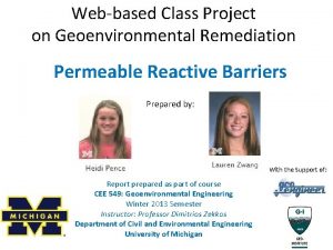 Webbased Class Project on Geoenvironmental Remediation Permeable Reactive