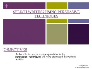 Objectives of speech writing