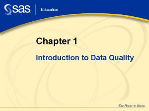 Introduction to data quality