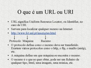 O que um URL ou URI URL significa