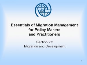Essentials of migration management