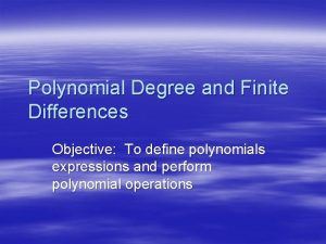 Finite differences polynomials