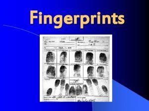 Information about fingerprints