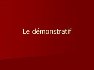 Adjectif demonstratif