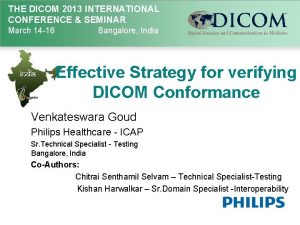 THE DICOM 2013 INTERNATIONAL CONFERENCE SEMINAR March 14