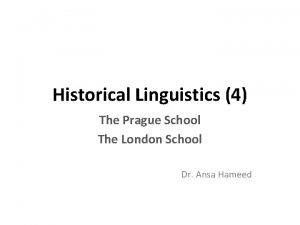 Prague school of linguistics