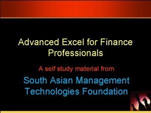 Advanced excel functions for finance