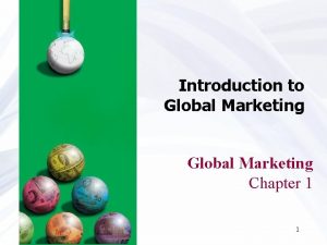 Global marketing introduction