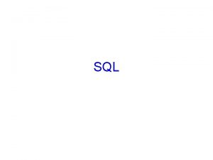 Sql high level language