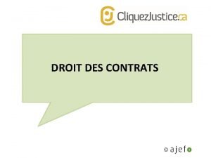 DROIT DES CONTRATS DROIT DES CONTRATS Dfinition dun