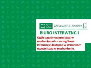 BIURO INTERWENCJI Ogle zasady uczestnictwa w podtytu mechanizmach