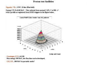 Proton test facilities Uppsala TSL GWC Bline Blue