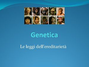 Genetica Le leggi dellereditariet Geni e alleli Le