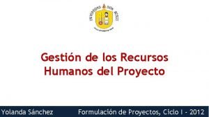 Gestin de los Recursos Humanos del Proyecto Yolanda