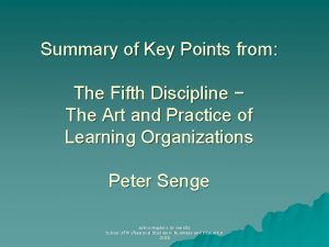 The fifth discipline chapter summary
