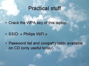 Practical stuff Crack the WPA key of this