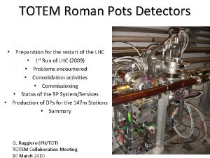 TOTEM Roman Pots Detectors Preparation for the restart