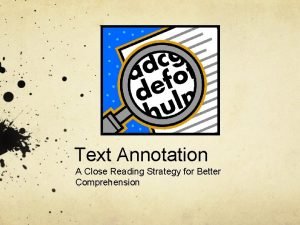 Annotation symbols for close reading