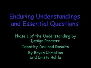 Essential understanding examples