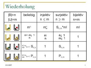 Wiederholung Bn Um beliebig injektiv nm surjektiv nm