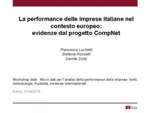 La performance delle imprese italiane nel contesto europeo