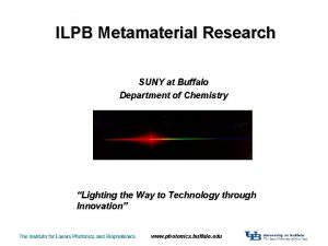 ILPB Metamaterial Research SUNY at Buffalo Department of