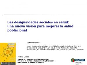 Las desigualdades sociales en salud una nueva visin