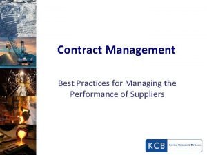 Contract performance management