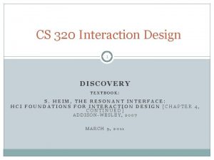 Interaction design process Interaction design process