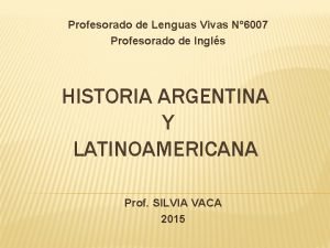 Profesorado de Lenguas Vivas N 6007 Profesorado de