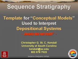 Sequence Stratigraphy Template for Conceptual Models Used to