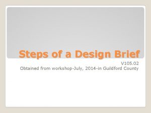 Design brief steps