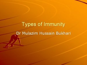 Types of Immunity Dr Mulazim Hussain Bukhari Types