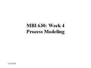 MBI 630 Week 4 Process Modeling 11212020 Week