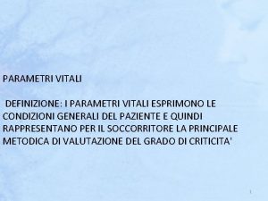 Tabella parametri vitali