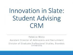 Slate student crm