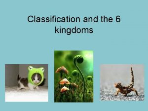 Classification and the 6 kingdoms I Taxonomy Classification