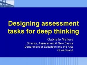 Designing assessment tasks