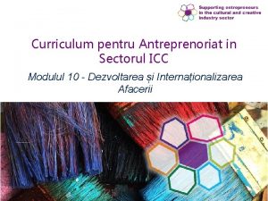 Curriculum pentru Antreprenoriat in Sectorul ICC Modulul 10